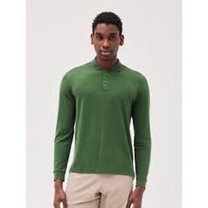 NWT Outdoor Voices Birdie Longsleeve Polo in Greenwoods Size XXL